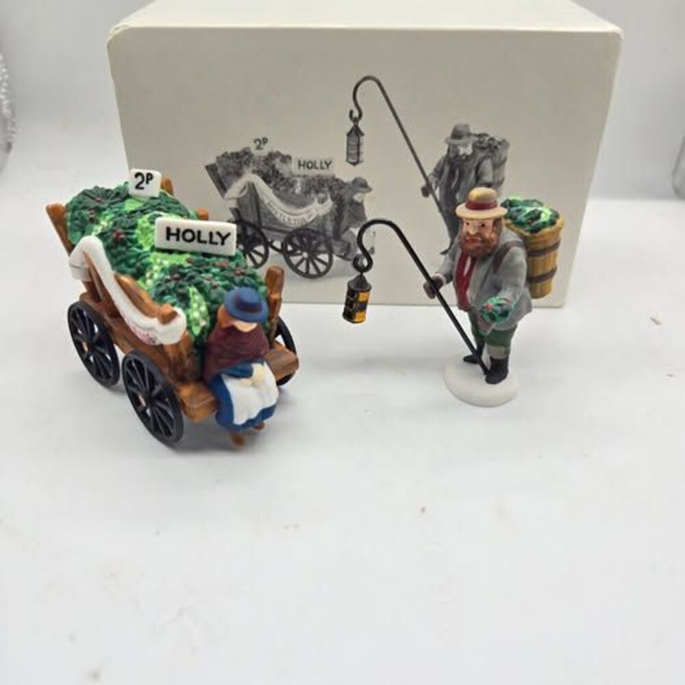 Heritage Village Collection Chelsea Market Mistletoe Monger & Cart (GAR-1)